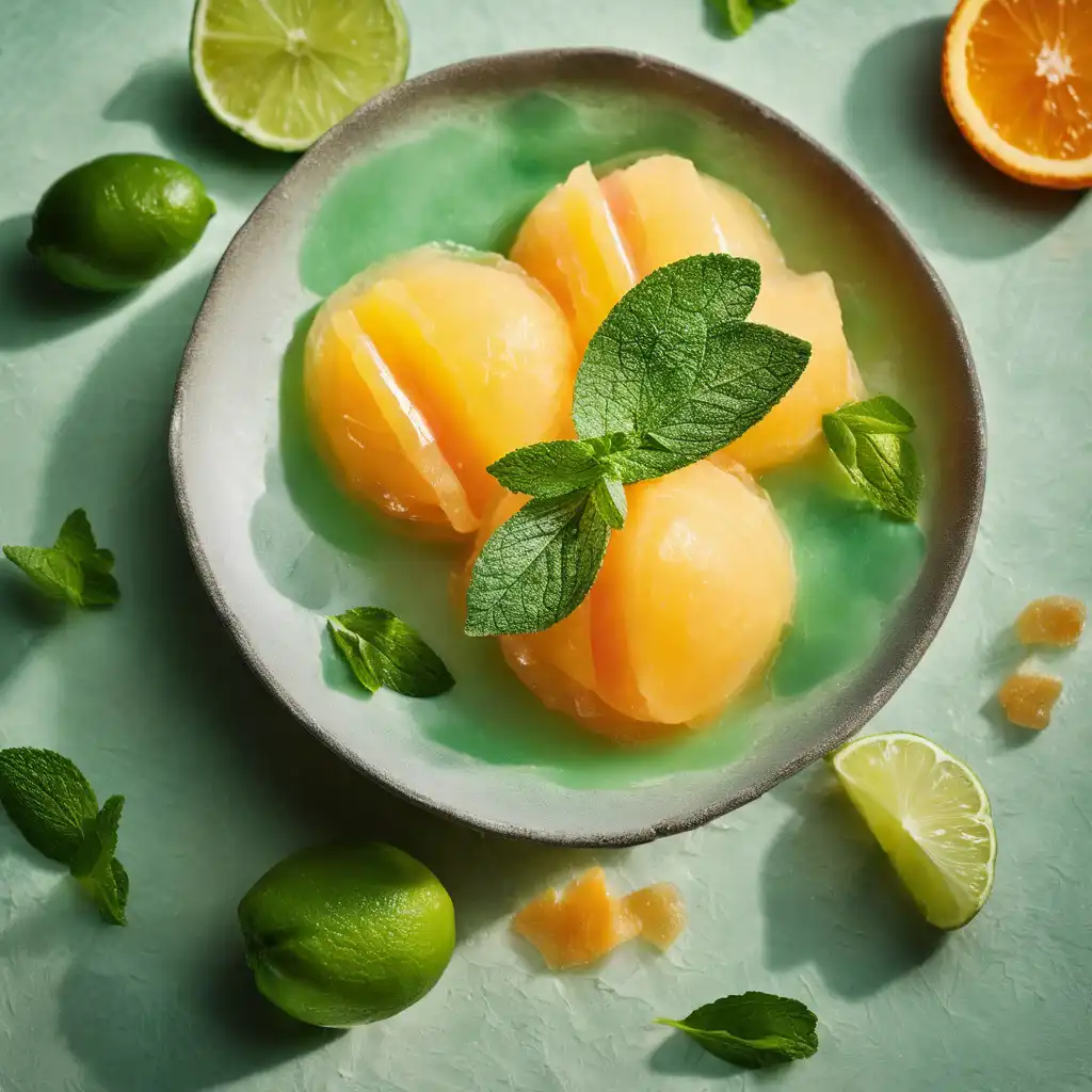 Sage and Citrus Sorbet with Fresh Fruits