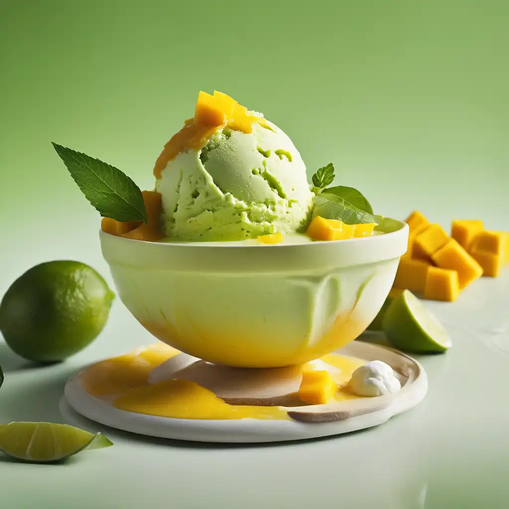 Mate Ice Cream with Mango and Lime