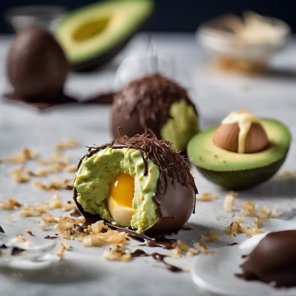 Puffed Egg Filled with Avocado and Coconut