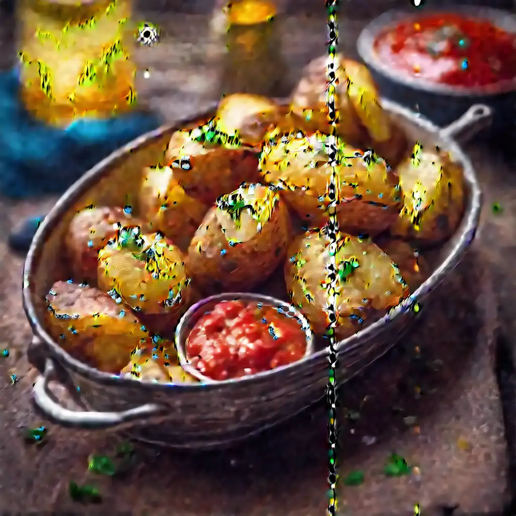 Stuffed Potatoes with Butter and Salsa