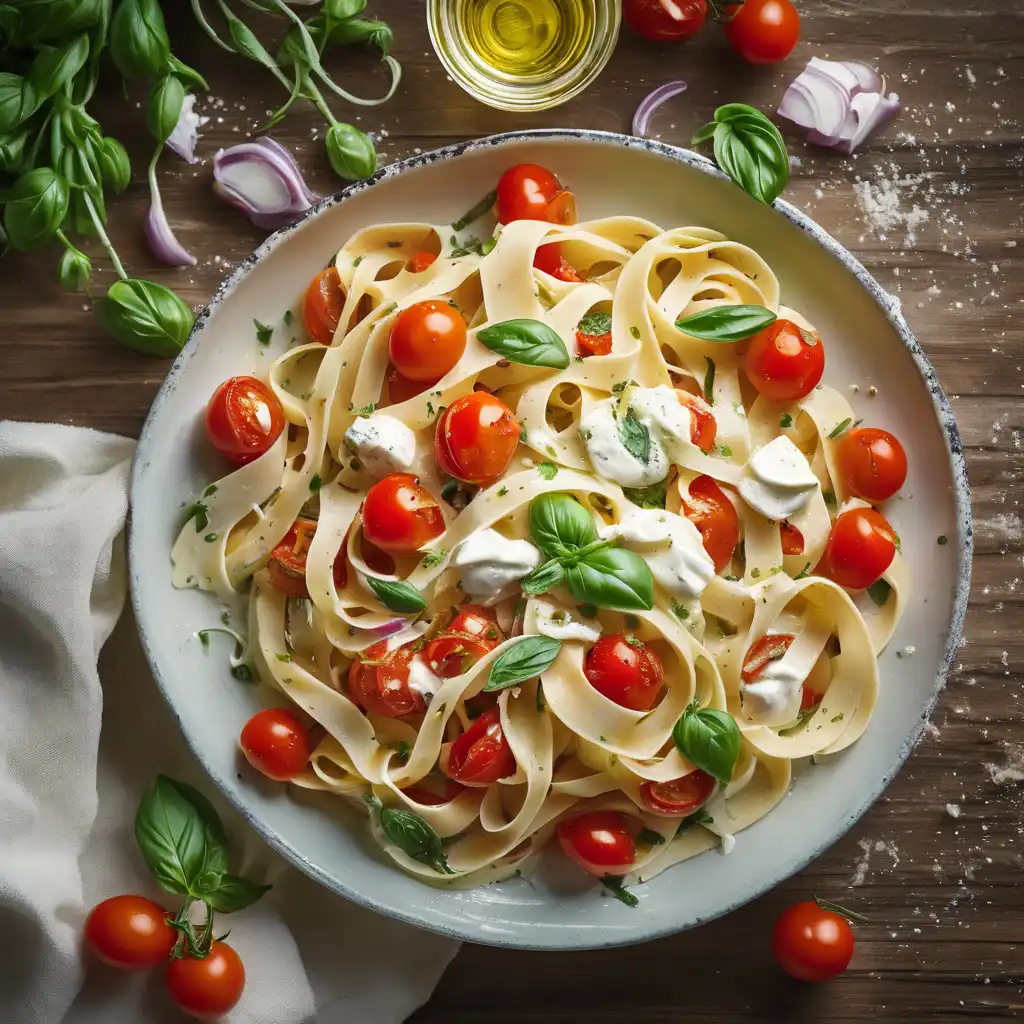 Dried Tomato and Mozzarella Fettuccine