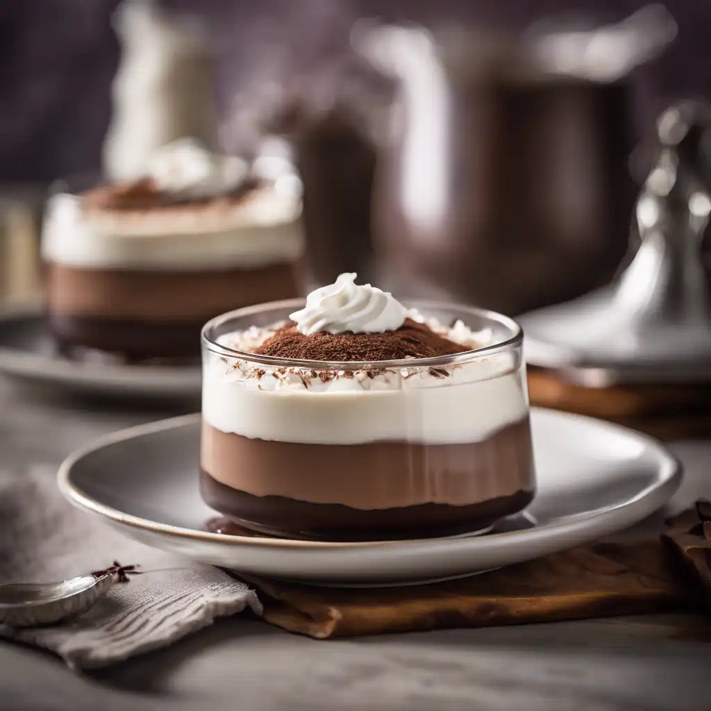 Mocha Pudding with Coconut Cream