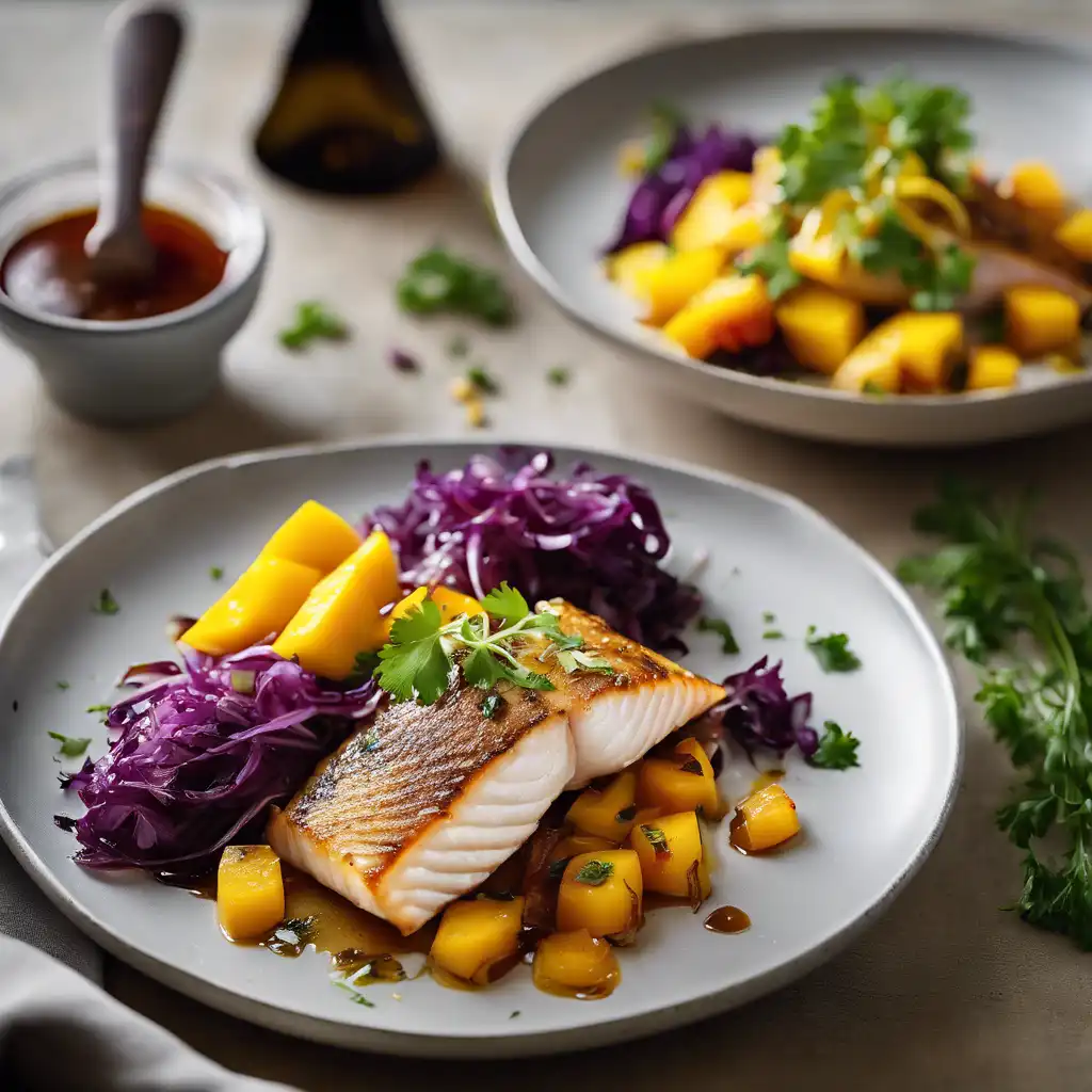 Pan Fried Fish with Onion and Mango Chutney