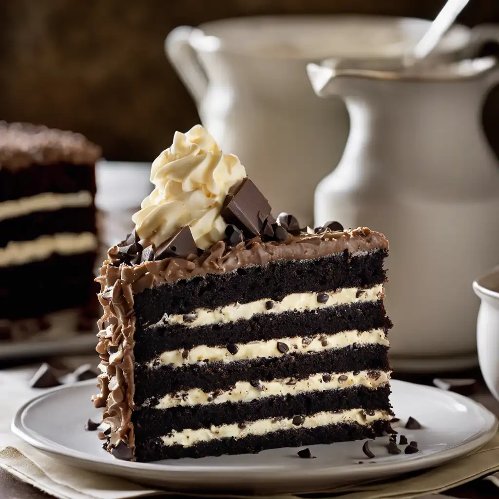 German-Style Chocolate Cake with Cream