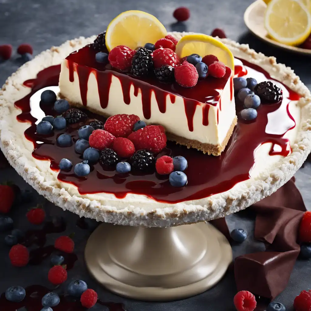 Frozen Cheesecake with Red Fruit Sauce