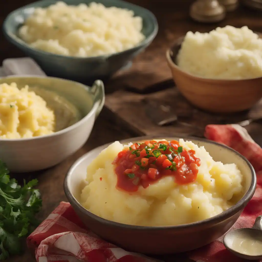 Mashed Potatoes with Butter and Salsa