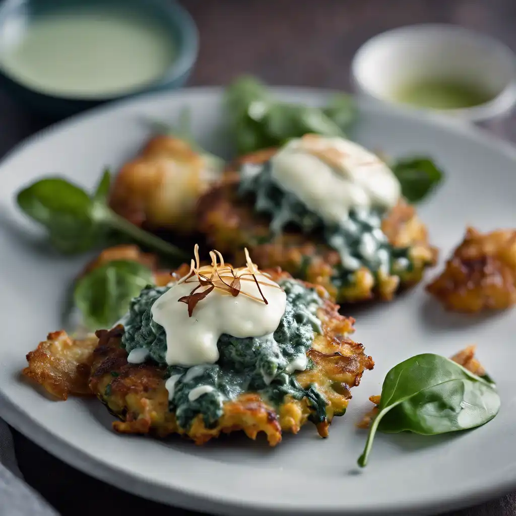 Spinach Fritters with Spinach Sauce