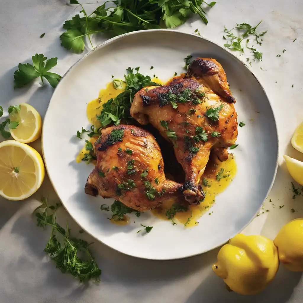 Thighs of Chicken Roasted with Lemon and Herbs