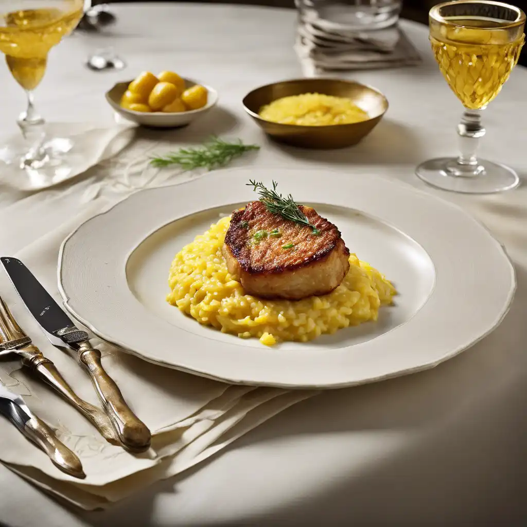 Veal Cutlet with Saffron Risotto