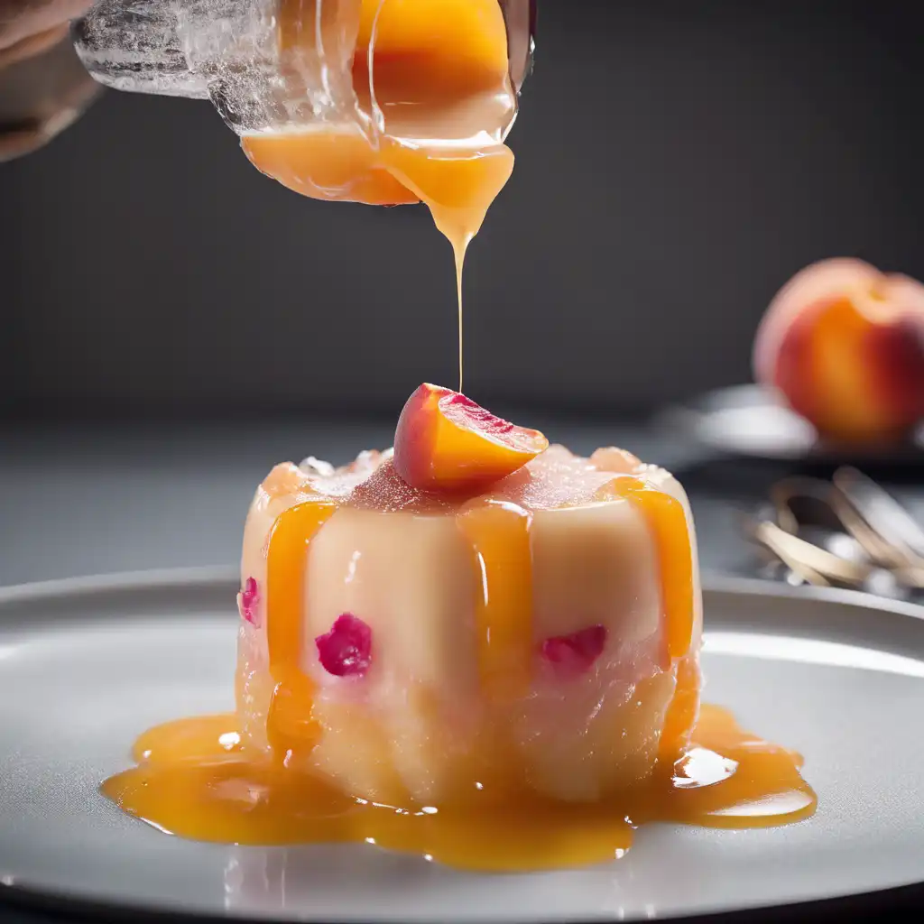 Peach Pudding with Rosewater Gelatin