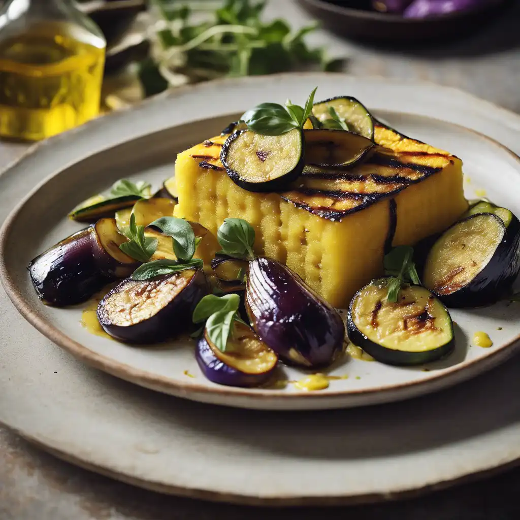 Grilled Polenta with Roasted Eggplant and Zucchini