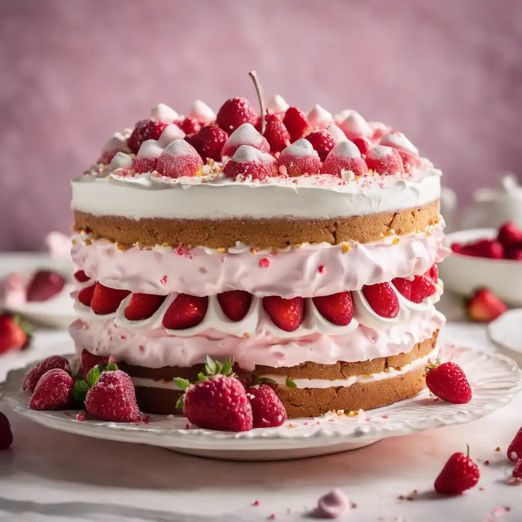 Strawberry Fruit Cake with Raspberry Marshmallow