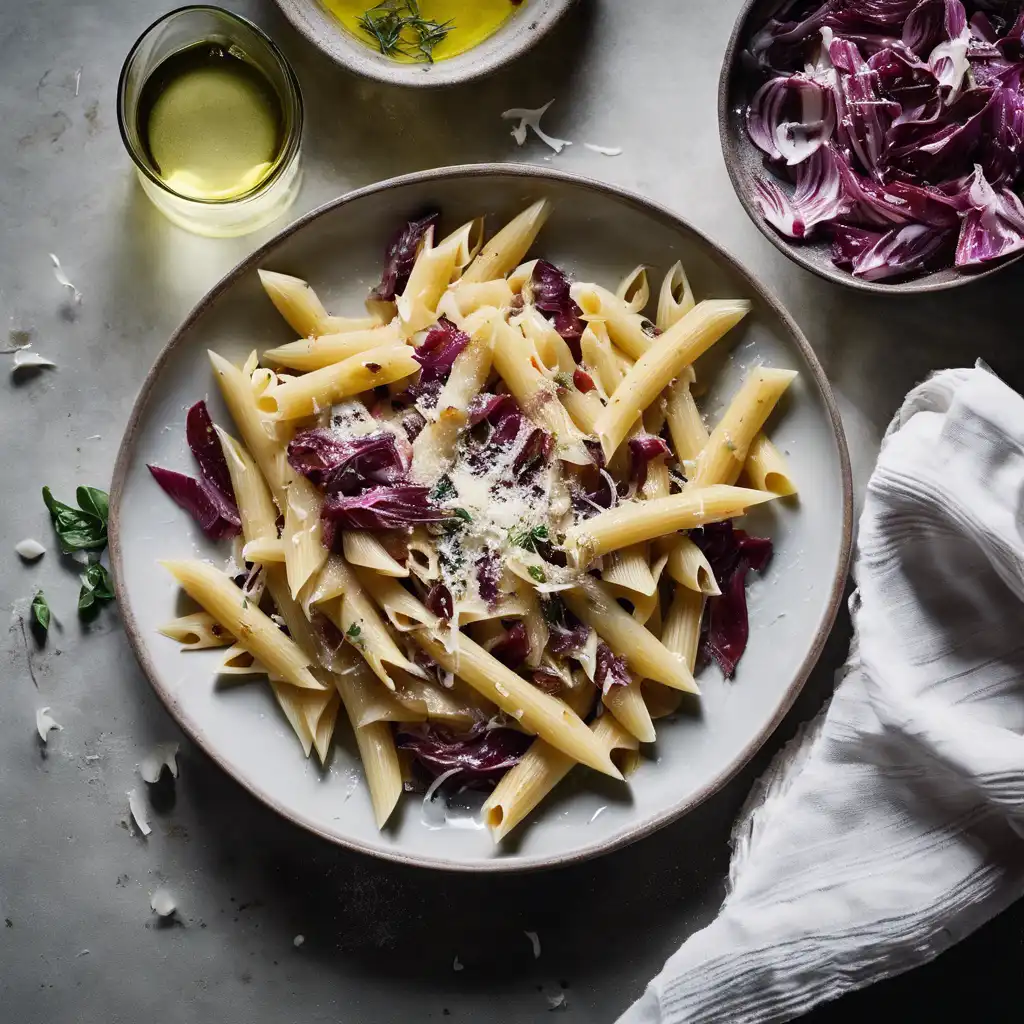 Penne with Radicchio and Pecorino Cheese