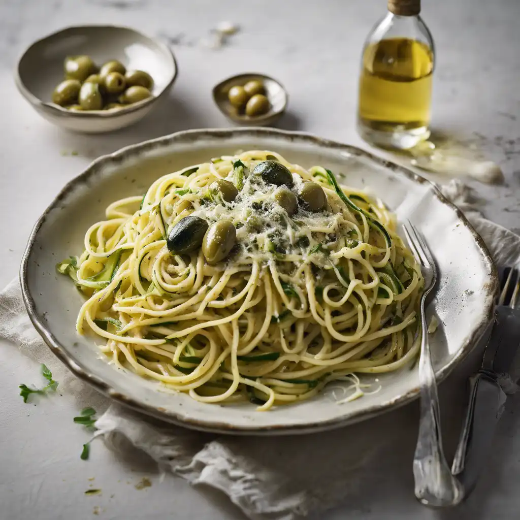 Spaghetti with Garlic, Olive Oil, and Zucchini