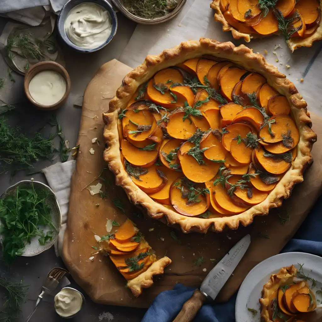 Sweet Potato and Herb Tart with Mayonnaise