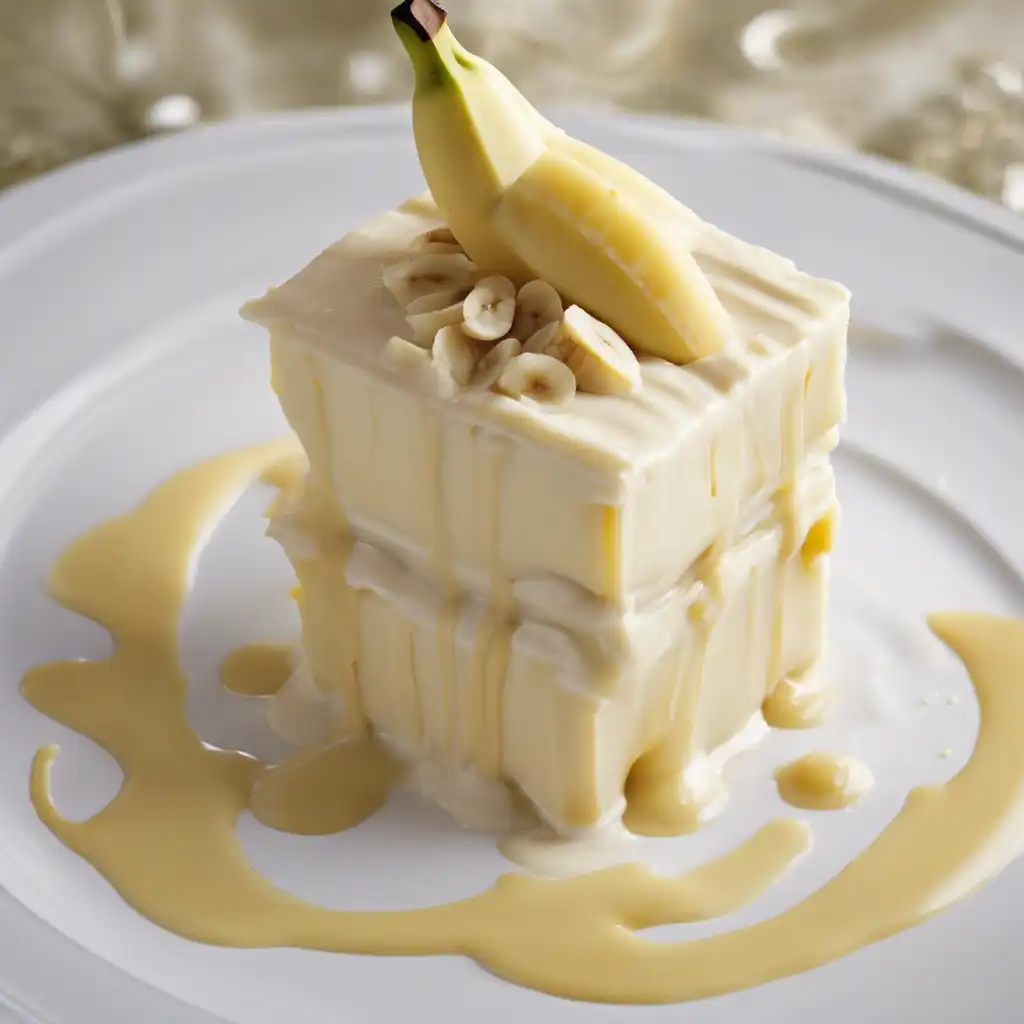 Banana Cream Pie with White Fudge Sauce