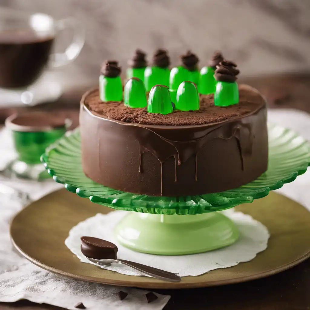 Green Jello Cake with Chocolate