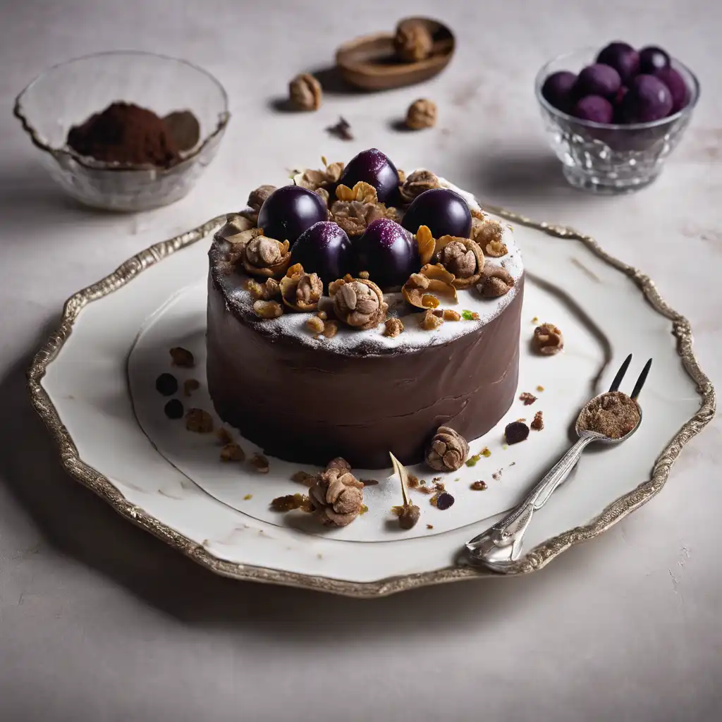 Walnut and Damson Cake with Chocolate Truffle