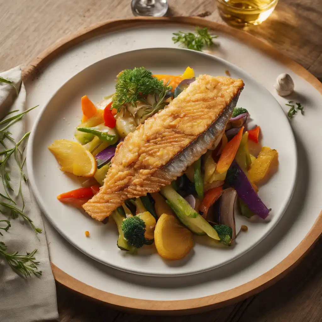 Fried Fish and Sauteed Vegetables