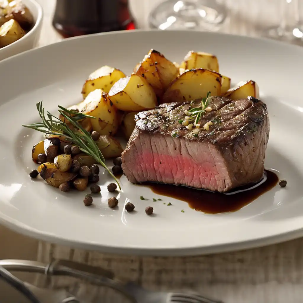 Peppercorn Steak with Roasted Potato