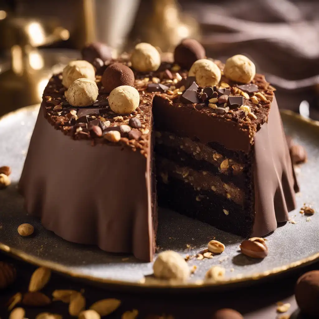 Chocolate and Nut Truffle Cake