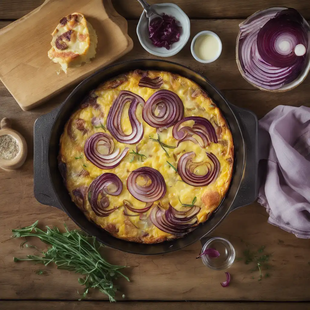 Foto de Fritada de cebola roxa e queijo provolone
