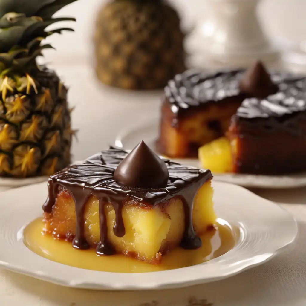 Pineapple Upside-Down Cake with Chocolate