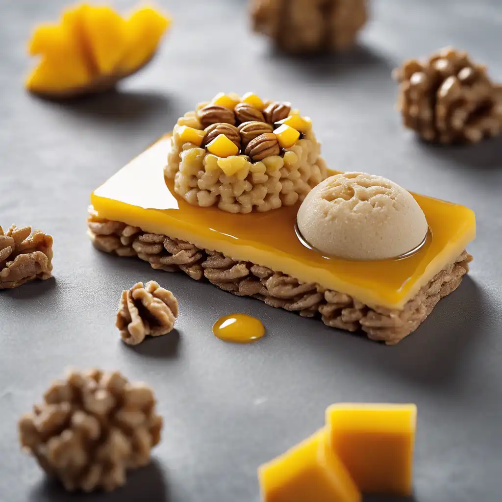 Walnut Biscuit with Cupuaçu and Mango Gelée