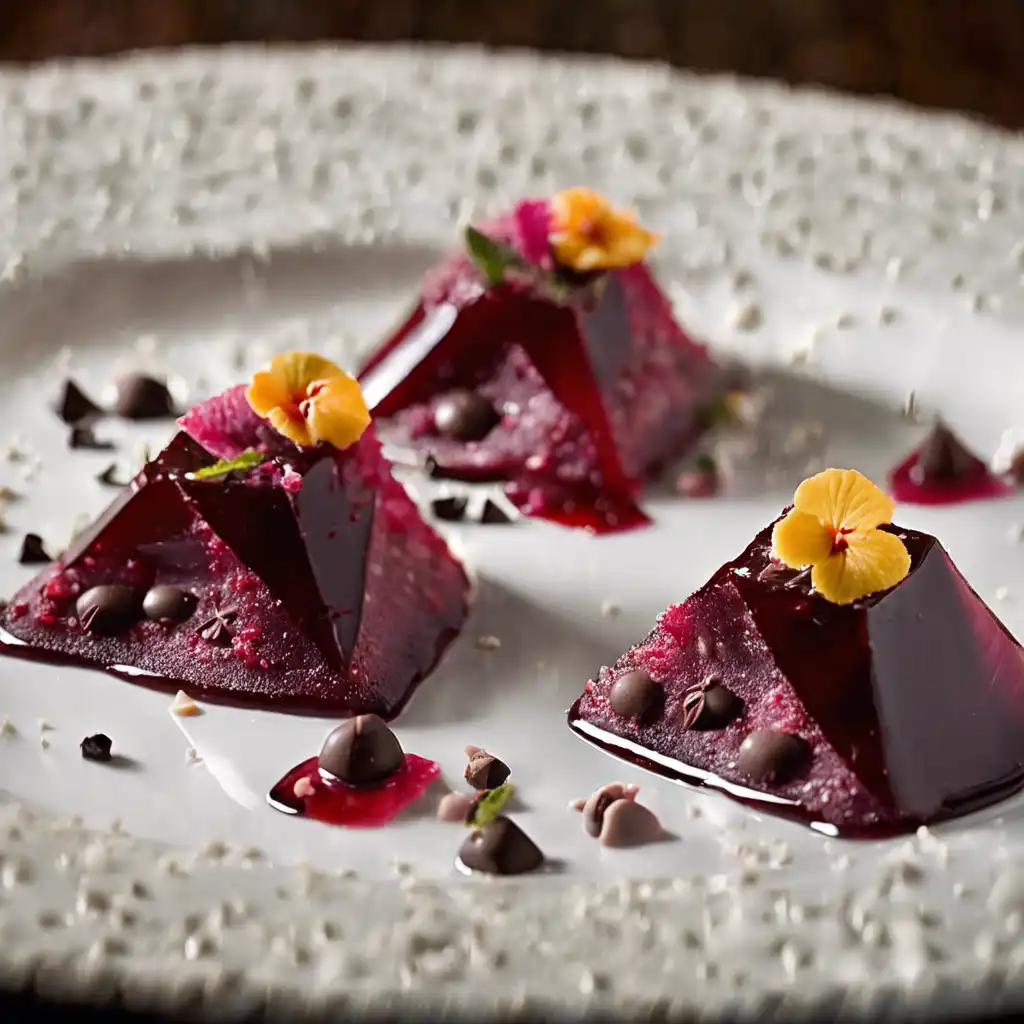 Trio of Laminated Dough with Hibiscus and Chocolate Gelatin