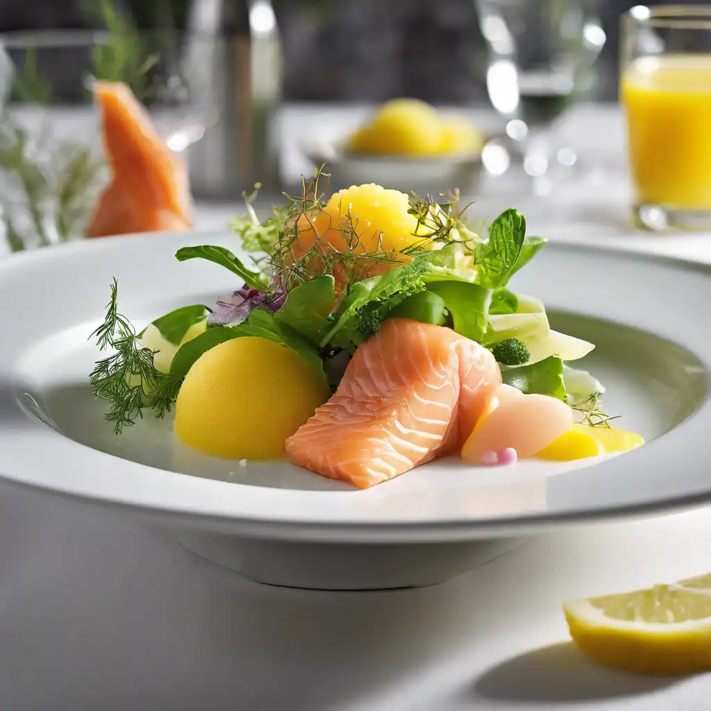 Smoked Salmon and Lemon Sorbet Salad