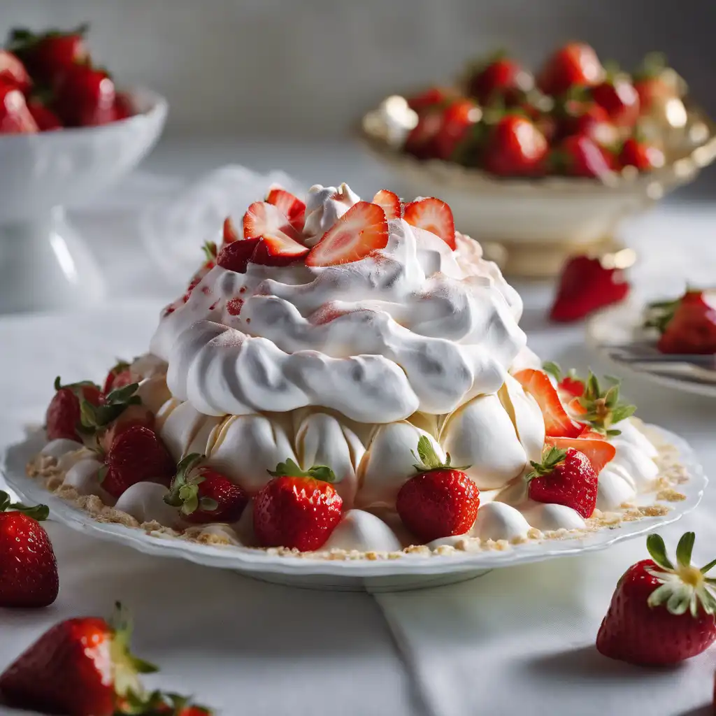 Meringue with Whipped Cream and Strawberries