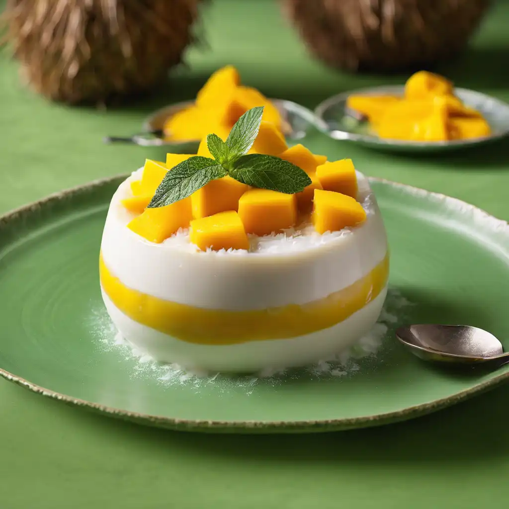 Coconut Pudding with Mango