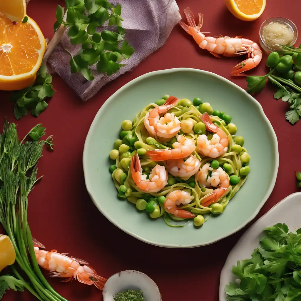 Shrimp and Pea Fettuccine