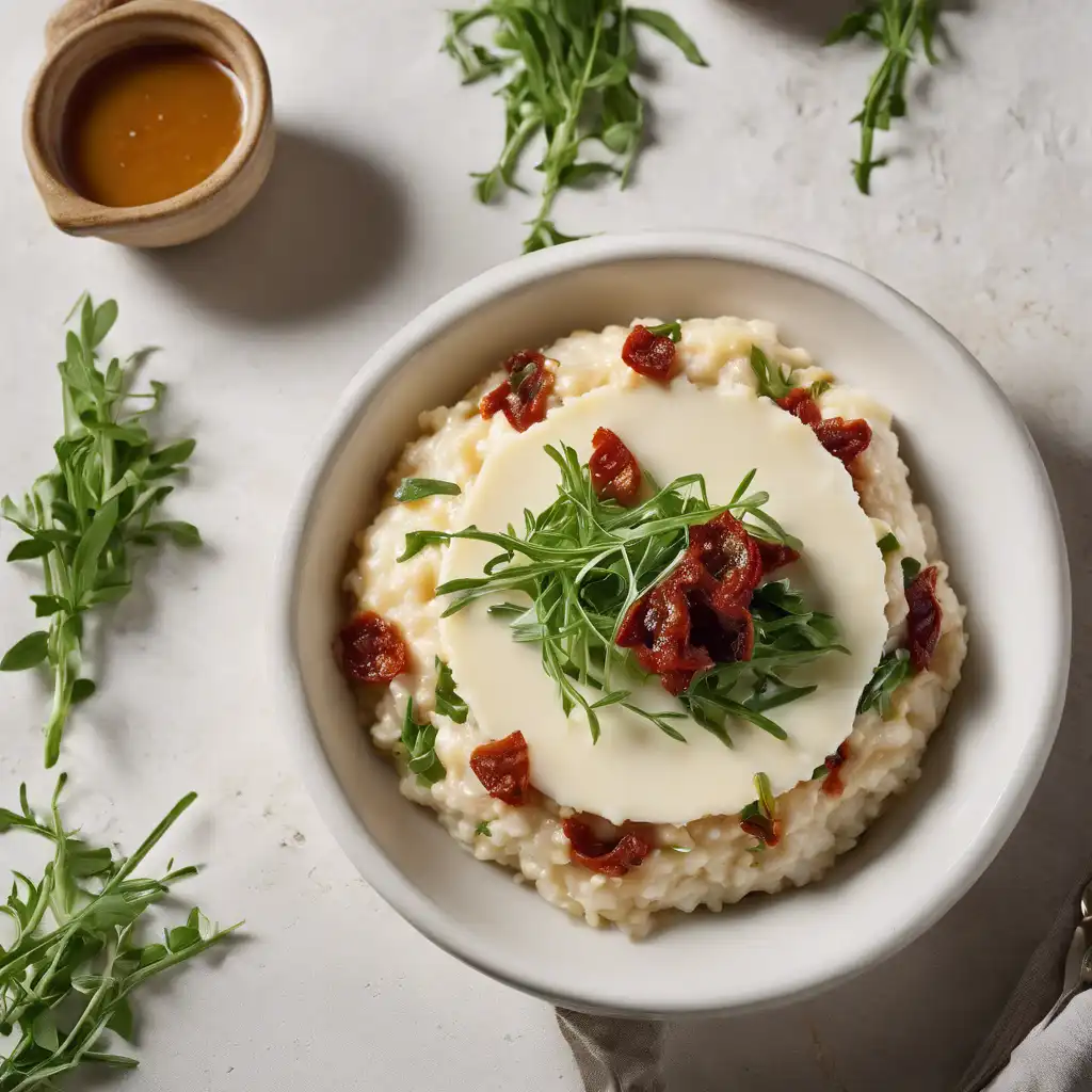 Dried Tomato Risotto with Camembert and Wild Rocket