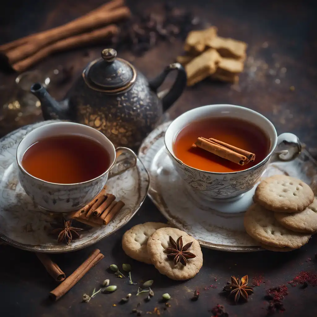 Black Tea with Spices and Milk (Indian-Style) with Shortbread Cookies