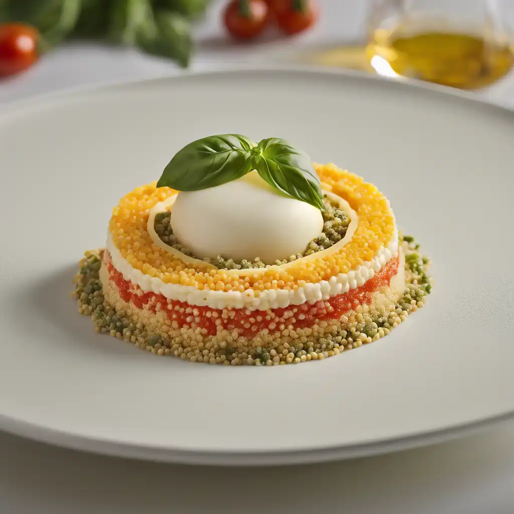 Bicolor Couscous with Cheese Mousse