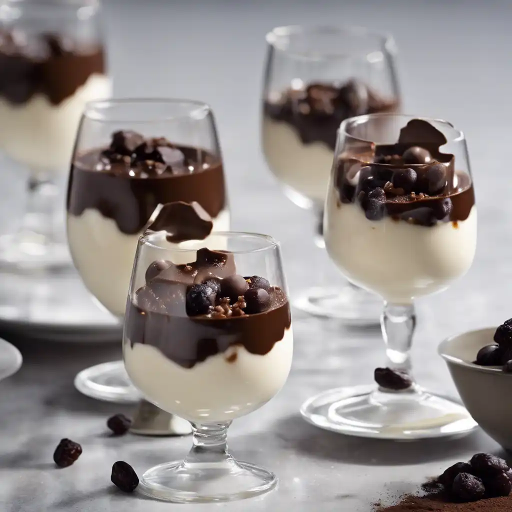 Panna Cotta with Raisins and Chocolate