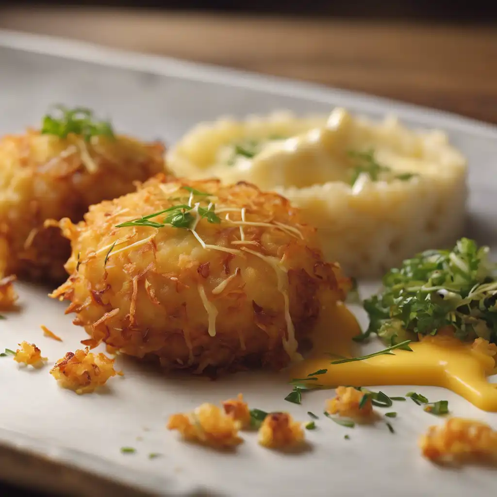 Rice and Potato Fritter Stuffed with Cheese