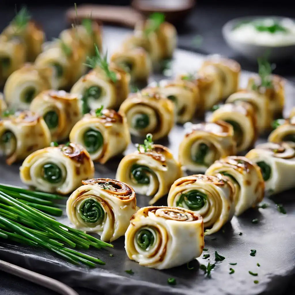 Mozzarella Pinwheels (with Hidden Chives!)