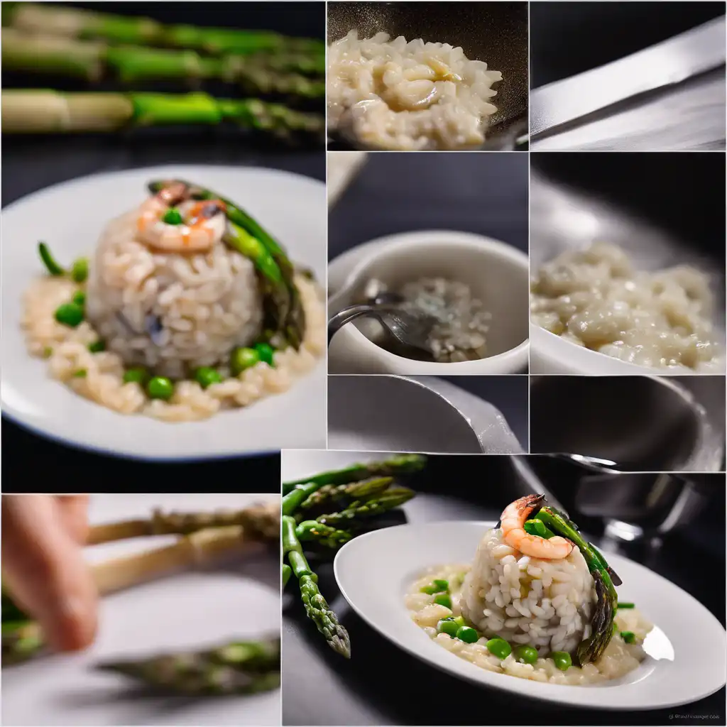 Abalone and Shrimp Risotto with Asparagus