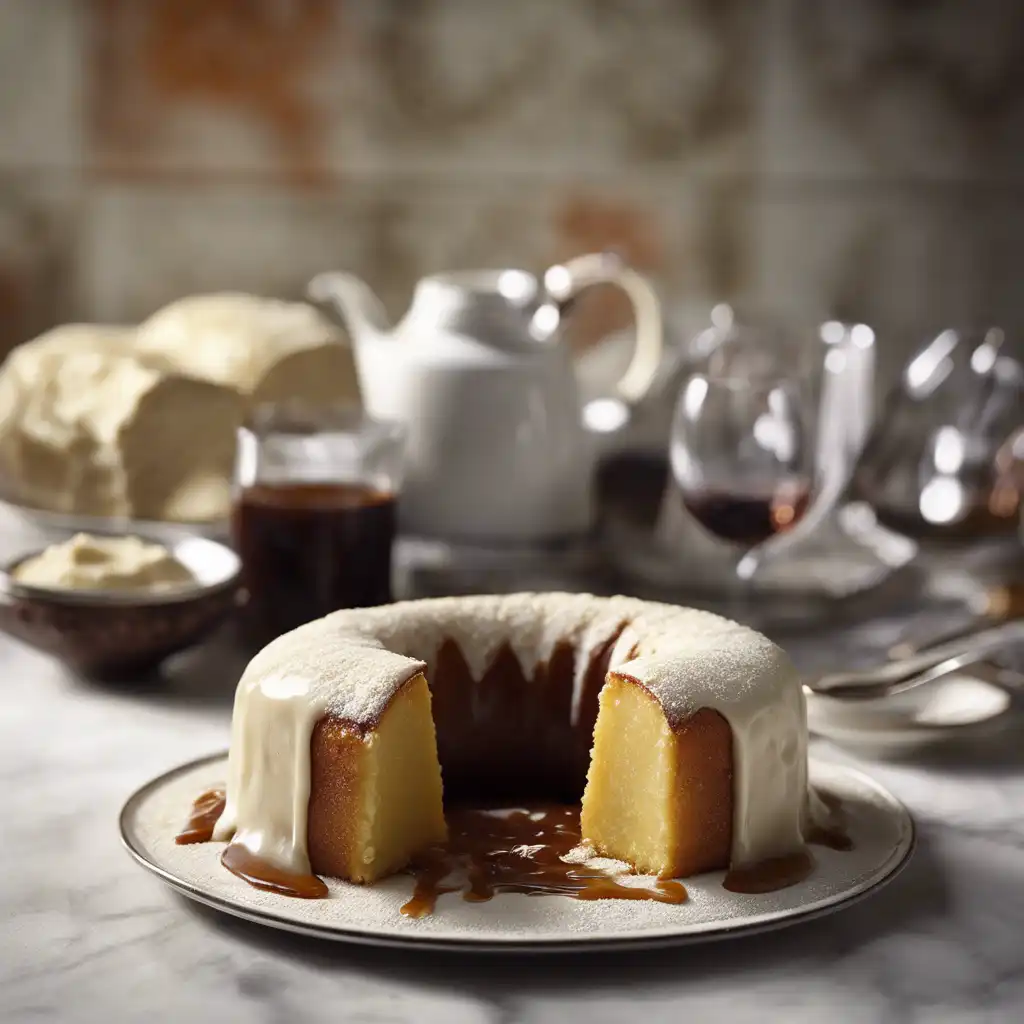 Ring Flour Cake with Rum Sauce