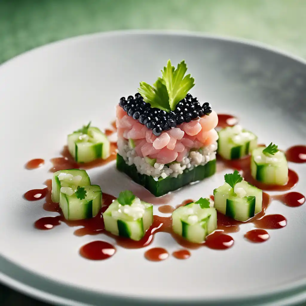 Tuna and Cucumber Tartare with Tapioca-Caviar