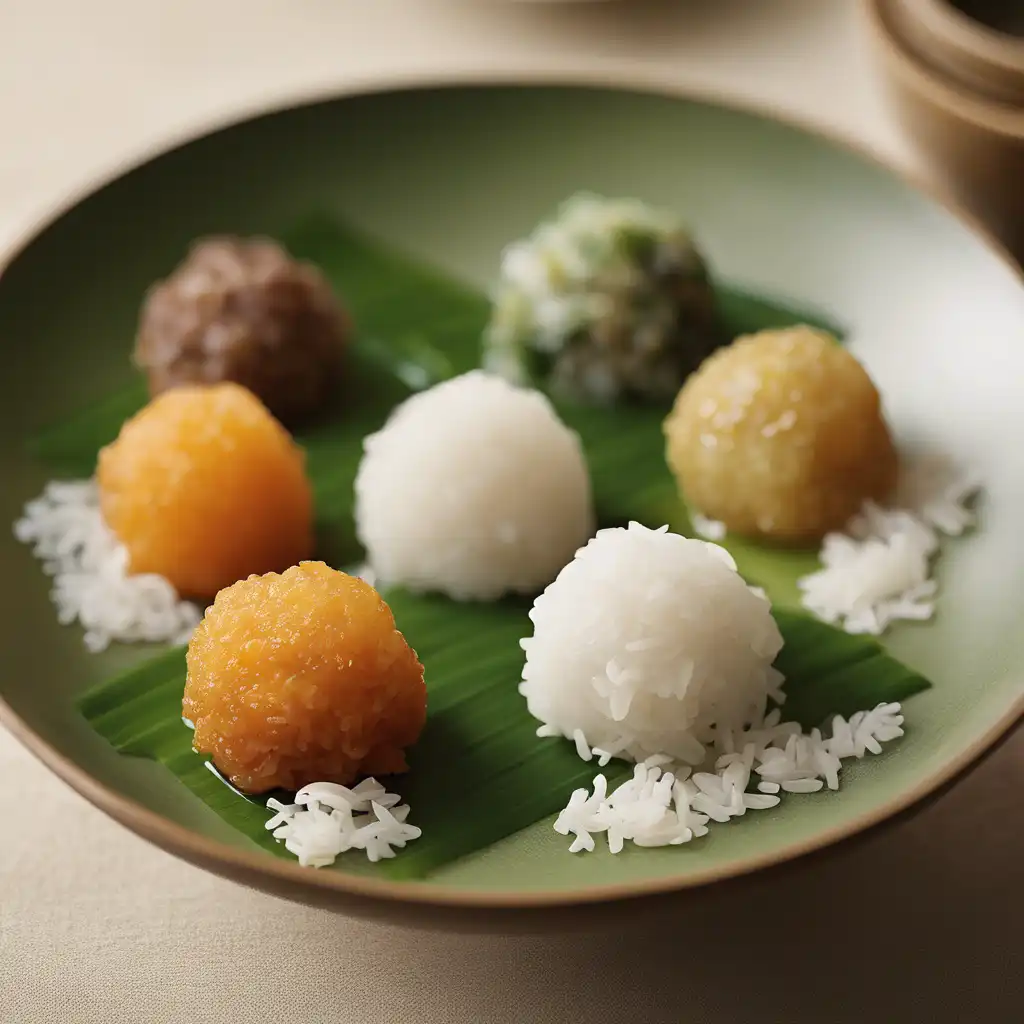 Rice Balls with Manjericão