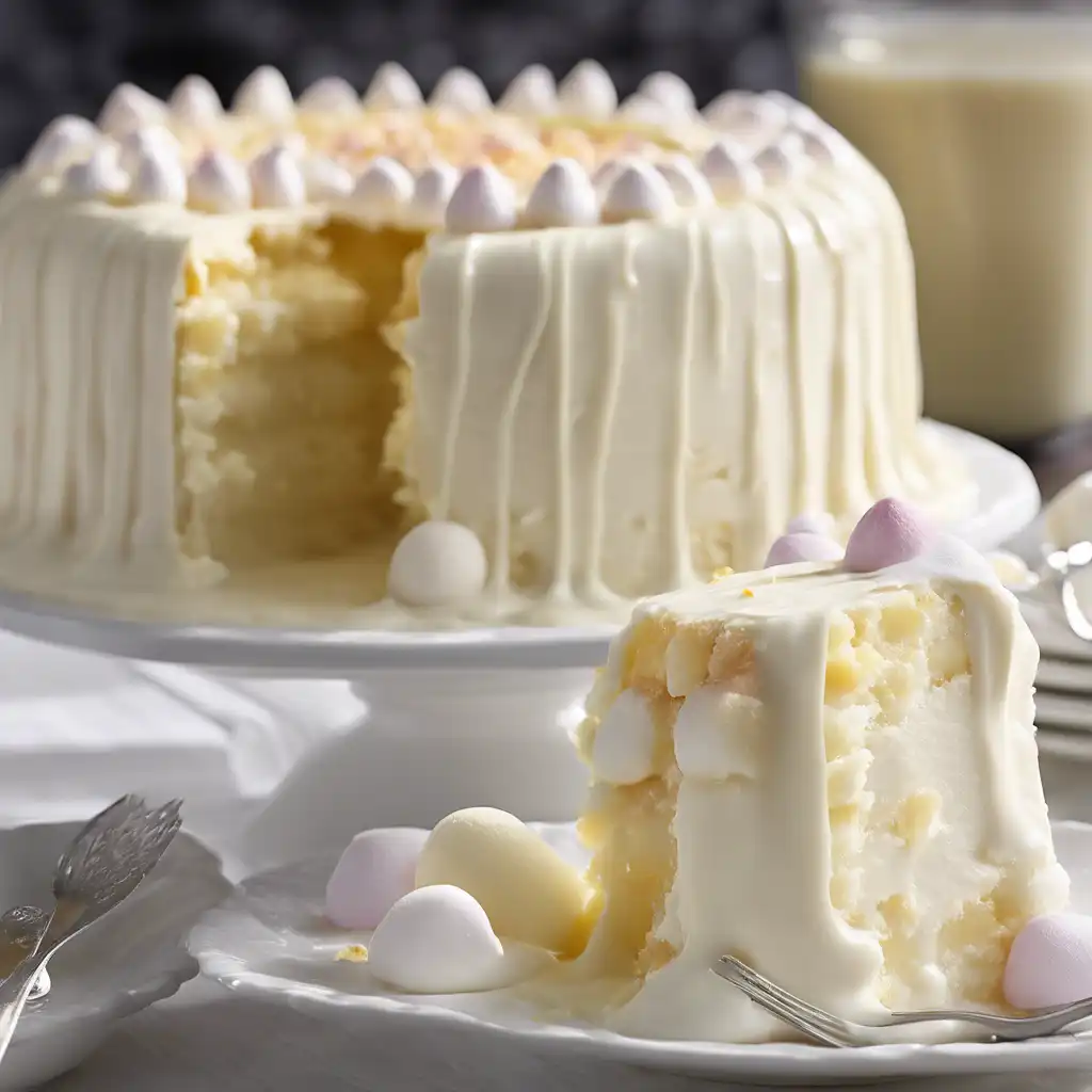 White Chocolate Pudding Cake with Marshmallow Filling