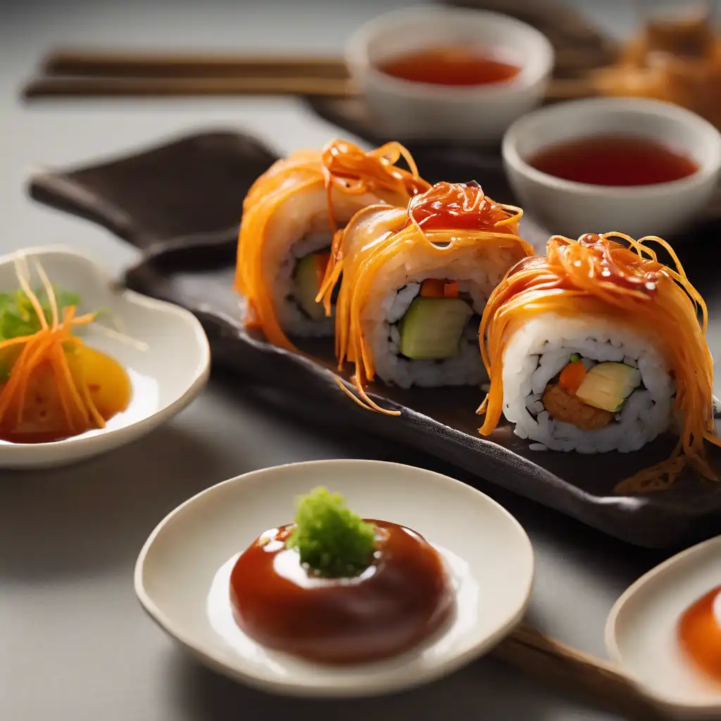 Vegetable Roll with Sweet and Sour Sauce