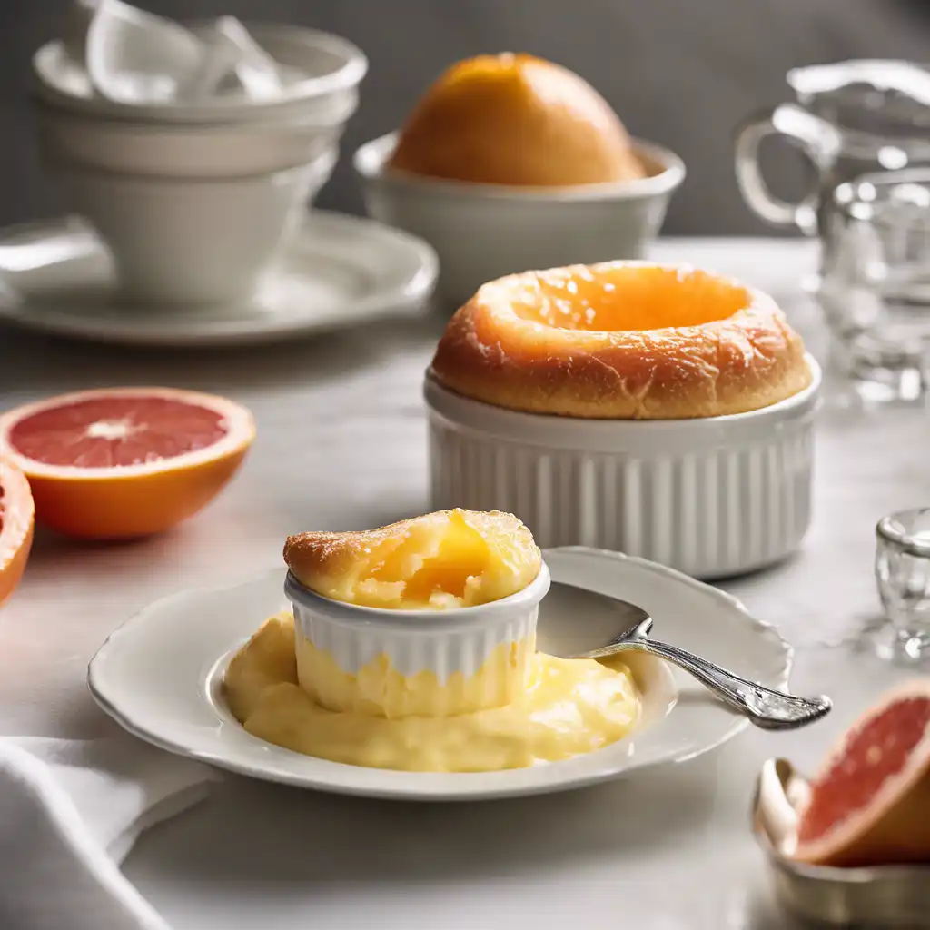 Grapefruit Soufflé with Ramekin Cream