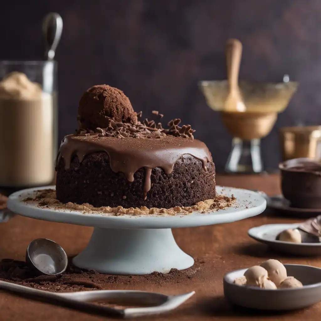 Chocolate Brigadeiro Cake with Ginger Ice Cream