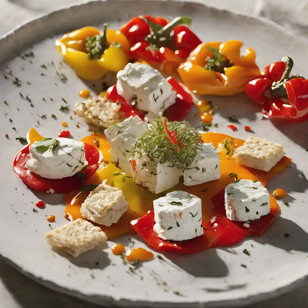 Goat Cheese, Marinated Peppers and Crab Crackers