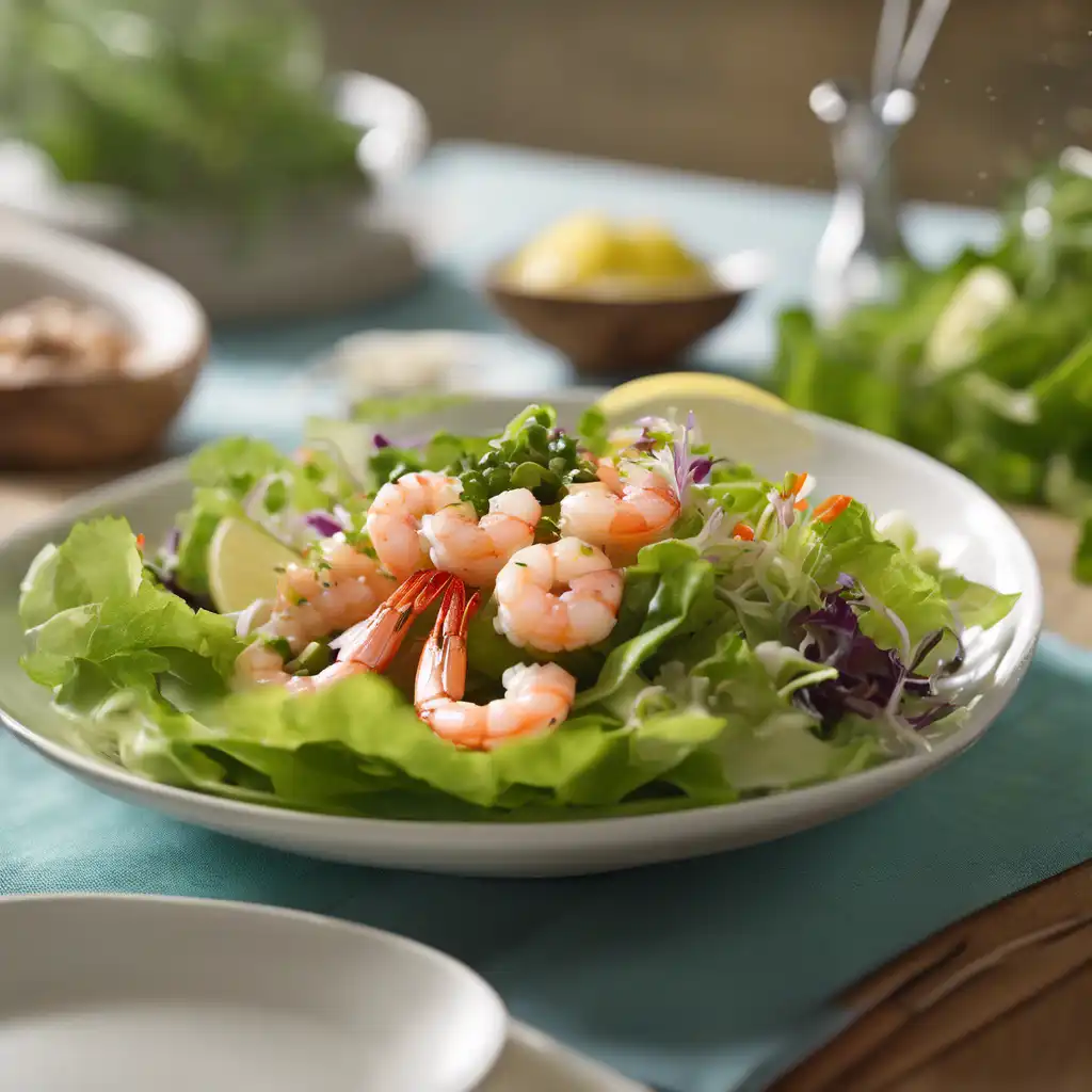 Shrimp with Salad