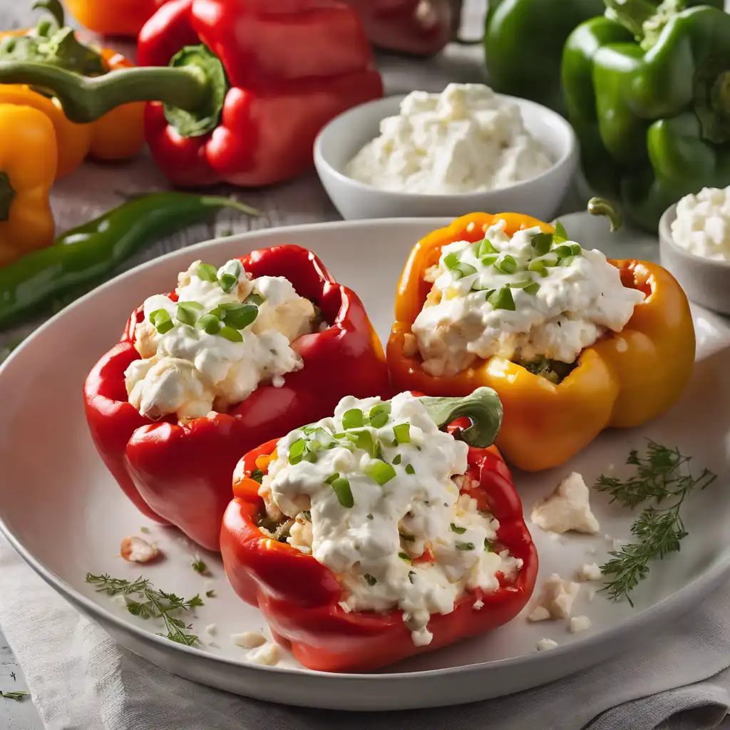 Stuffed Peppers with Cottage Cheese and Chicken